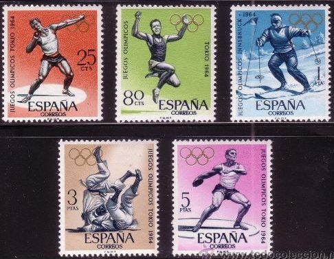 ESPAÑA 1964 1617/21 Sellos Nuevos Juegos Olimpicos Innsbruck - Tokio MNH Espana Spain Espagne Spagna Spanje Spanien 