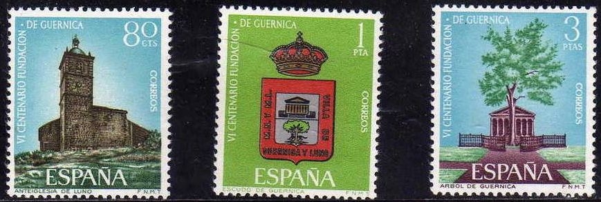 ESPAÑA 1966 1720/2 Sellos ** MNH Centenario de Guernica Completa Espana Spain Espagne Spagna Spanje Spanien 
