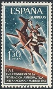 z vendido ESPAÑA 1966 1749 Sello ** MNH Federación Astronautica Internacional Don Quijote y Sancho Panza Espana Spain Espagne Spagna Spanje Spanien 