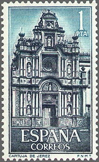 España 1966 1761 Sello ** Cartuja Sta. Mª de la Defensión Jerez Fachada Timbre Espagne Spain Spagna Espana Spanje Spanien 