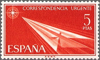 z vendido España 1966 1765 Sello ** Correspondencia Urgente Alegorias Avion Papel Timbre Espagne Spain Spagna Espana Spanje Spanien 