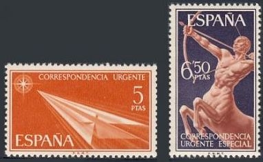 z vendido ESPAÑA 1966 1765/6 Sellos ** MNH Correspondencia Urgente Alegorias Espana Spain Espagne Spagna Spanje Spanien 