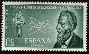 ESPAÑA 1967 1790 Sello Nuevo VII Congreso Latino y I Europeo de Radiología en Barcelona. Wilhelm Conrad Espana Spain Espagne Spagna Spanje Spanien 
