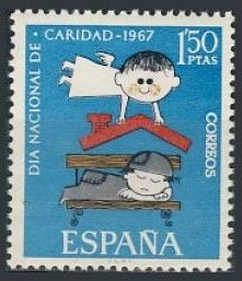 ESPAÑA 1967 1801 Sello Nuevo Pro Caritas Española Espana Spain Espagne Spagna Spanje Spanien 
