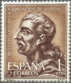 z vendido ESPAÑA 1961 1395 Sello Nuevo XII Cent. Fundación Oviedo Fruela I c/trazas oxido Yv1068 Espana Spain Espagne Spagna Spanje Spanien 