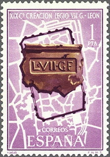 z vendido ESPAÑA 1968 1871 Sello Nuevo Centenario Legio Gemina León Plano de León Espana Spain Espagne Spagna Spanje Spanien 