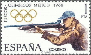 ESPAÑA 1968 1885 Sello Nuevo XIX Juegos Olimpicos de Mexico Tiro Espana Spain Espagne Spagna Spanje Spanien 