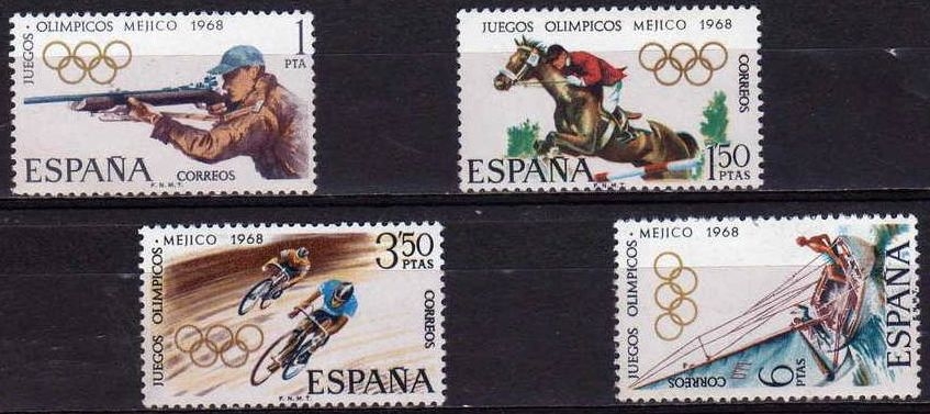 ESPAÑA 1968 1885/8 Sellos Nuevos ** XIX Juegos Olimpicos de Mexico Completa Espana Spain Espagne Spagna Spanje Spanien 