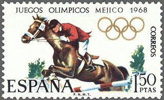 ESPAÑA 1968 1886 Sello Nuevo XIX Juegos Olimpicos de Mexico Hipica Espana Spain Espagne Spagna Spanje Spanien 