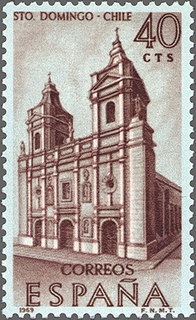 ESPAÑA 1969 1939 Sello Nuevo Serie Forjadores de America Convento Sto. Domingo Santiago Chile Espana Spain Espagne Spagna Spanje Spanien 