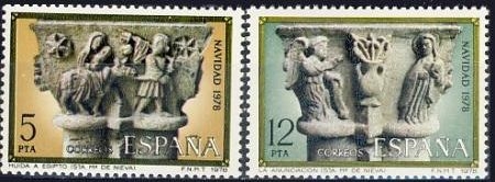 ESPAÑA 1978 2491/2 Sellos Nuevos Navidad Huida a Egipto y Anunciacion Sta. Mª  de Nieva (Segovia) Completa Espana Spain Espagne Spagna Spanje Spanien 