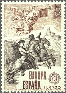 z vendido ESPAÑA 1979 2520 Sello Nuevo Serie Europa CEPT Correo de Gabinete y Postillon Espana Spain Espagne Spagna Spanje Spanien 