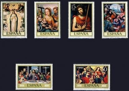 z vendido ESPAÑA 1979 2537/42 Sellos **MNH Día del Sello. Juan de Juanes (IV Centenario de su Muerte). Espana Spain Espagne Spagna Spanje Spanien 