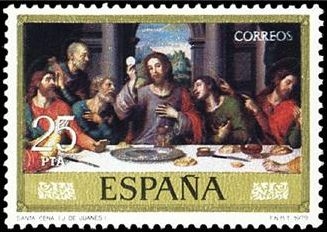 z vendido ESPAÑA 1979 2541 Sello Nuevo Día del Sello. Juan de Juanes IV Cent. de su Muerte Santa Cena Espana Spain Espagne Spagna Spanje Spanien 