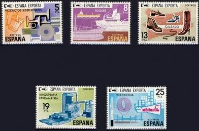 z vendido ESPAÑA 1980 2563/7 Sellos Nuevos España Exporta, siderurgia, buques, Calzado, Herramientas y Tecnologia, completa Espana Spain Espagne Spagna Spanje Spanien 