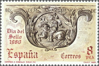 ESPAÑA 1980 2575 Sello Nuevo Dia de Sello Correo a Caballo Espana Spain Espagne Spagna Spanje Spanien 
