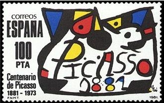 z vendido ESPAÑA 1981 2609 Sello Nuevo Homenaje a Pablo Ruiz Picasso de Joan Miro Yvert2237 Scott2230 Espana Spain Espagne Spagna Spanje Spanien 