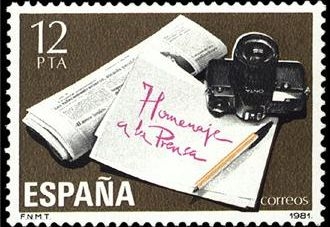 z vendido ESPAÑA 1981 2610 Sello Nuevo Homenaje a la Prensa Periodico y Maquina Fotografica Yvert2238 Scott2232 Espana Spain Espagne Spagna Spanje Spanien 