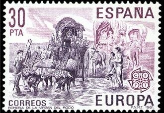 z vendido ESPAÑA 1981 2616 Sello Nuevo Europa-CEPT. Romeria del Rocio Yvert2244 Scott2237 