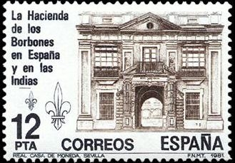 z vendido ESPAÑA 1981 2642 Sello Nuevo La Hacienda de los Borbones en España y las Indias Casa Moneda Sevilla Yvert2270 Scott2276 Espana Spain Espagne Spagna Spanje Spanien 