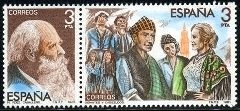 z vendido ESPAÑA 1982 2651/2 Sellos Nuevos Maestros de la Zarzuela Escena Gigantes y Cabezudos y Manuel Fernández Caballero Yvert2279/80 Scott2284/5 Espana Spain Espagne Spagna Spanje Spanien 