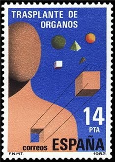 ESPAÑA 1982 2669 Sello Nuevo Transplante de organos, Alegoria Yvert2291 Scott2297 Espana Spain Espagne Spagna Spanje Spanien 