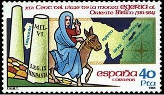 España 1984 Edifil 2773 Sello ** XVI Centenario del Viaje de la monja Egeria al Oriente Biblico 40 Pts Yvert2391 Scott2392 Spain Stamps Timbre Espagne Briefmarke Spanien Francobolli Spagna