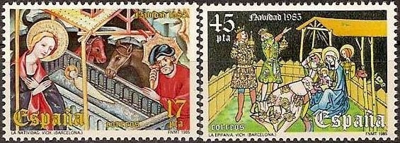 z vendido ESPAÑA 1985 2818/9 Sellos Nuevos Navidad Museo Episcopal de Vich