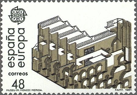 Z Vendido ESPAÑA 1987 2905 Sello Nuevo Serie Europa Arte Moderno Arquitectura Museo Nacional de Arte Romano de Mérida Badajoz Yvert2518 Scott2519 Espana Spain Espagne Spagna Spanje Spanien 