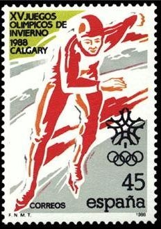 z vendido ESPAÑA 1988 2932 Sello Nuevo Juegos Olimpicos Invierno Calgary Patinaje de Velocidad Yvert2545 Scott2545 Espana Spain Espagne Spagna Spanje Spanien 