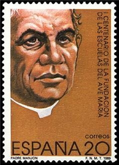 ESPAÑA 1989 3028 Sello Nuevo I Centenario Fundación de las Escuelas del Ave María Padre Andrés Manjón Fundador Michel2908 Scott2609 Espana Spain Espagne Spagna Spanje Spanien 