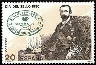 z vendido ESPAÑA 1990 3057 Sello Nuevo Dia del Sello Rafael Alvarez Sereix Scott2621 Espana Spain Espagne Spagna Spanje Spanien 