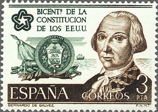 ESPAÑA 1976 2323 Sello Nuevo Bientenario de la Independencia de Estados Unidos USA Bernardo de Galvez Espana Spain Espagne Spagna Spanje Spanien 