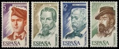 ESPAÑA 1977 2398/401 Sellos Nuevos Serie Personajes Españoles Completa Espana Spain Espagne Spagna Spanje Spanien 
