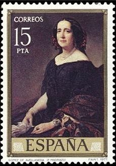 z vendido ESPAÑA 1977 2436 Sello Nuevo Pintor Federico Madrazo Gertrudis Gomez de Avellaneda