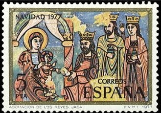 ESPAÑA 1977 2446 Sello Nuevo Navidad Adoración de los Reyes