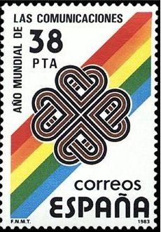 z vendido ESPAÑA 1983 2709 Sello Nuevo Año Mundial de las Comunicaciones Logotipo  Yvert2321 Scott2331 Espana Spain Espagne Spagna Spanje Spanien 