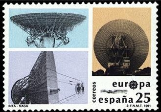 z vendido ESPAÑA 1991 3116 Sello Nuevo Europa Espacio Estación seguimiento INTA-NASA Robledo de Chavela Michel2990 Scott2648 Espana Spain Espagne Spagna Spanje Spanien 