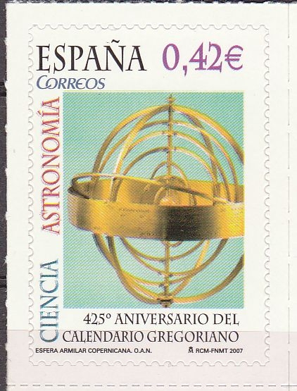 z vendido España 2007 4311 Sello ** Ciencia Astronomia Calendario Gregoriano Timbre Espagne Spain Spagna