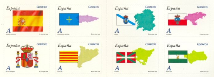 z vendido España 2009 4446/53 Sellos ** Banderas y Mapas Autonomias Timbre Espagne Spain Spagna 