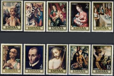 z vendido ESPAÑA 1970 1963/72 Sellos Nuevos Dia del Sello Pintor Luis de Morales El Divino ** MNH Espana Spain Espagne Spagna Spanje Spanien 