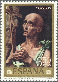ESPAÑA 1970 1968 Sello Nuevo Dia del Sello Pintor Luis de Morales El Divino San Jeronimo Espana Spain Espagne Spagna Spanje Spanien 