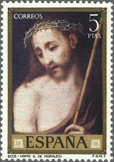 Z Vendido ESPAÑA 1970 1970 Sello Nuevo Dia del Sello Pintor Luis de Morales El Divino Ecce Hommo Espana Spain Espagne Spagna Spanje Spanien 
