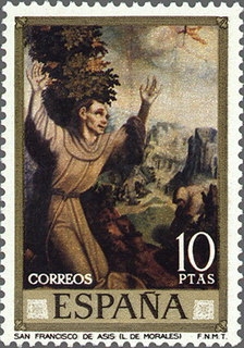 z vendido ESPAÑA 1970 1972 Sello Nuevo Dia del Sello Pintor Luis de Morales El Divino San Francisco de Asis Espana Spain Espagne Spagna Spanje Spanien 