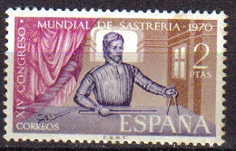 ESPAÑA 1970 1988 Sello Nuevo XIV Congreso Mundial de Sastrería Geometria Práctica y Trapa MNH Espana Spain Espagne Spagna Spanje Spanien 