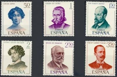z vendido ESPAÑA 1970 1990/5 Sellos MNH **Literatos Españoles Completa Espana Spain Espagne Spagna Spanje Spanien 
