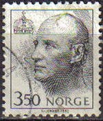 NORUEGA 1993 Scott 1008 Sello Rey King Harald V usado Norway Norvège Norge 