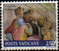 VATICANO 1991 Scott 873 Sello Pintura de la Capilla Sixtina Jacob Usado Vatican City 