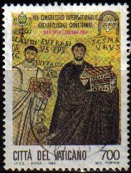 VATICANO 1994 Scott 960 Sello Congreso Internacional Arqueologia Cristiana Mosaicos Basilica Croacia Usado Vatican City 