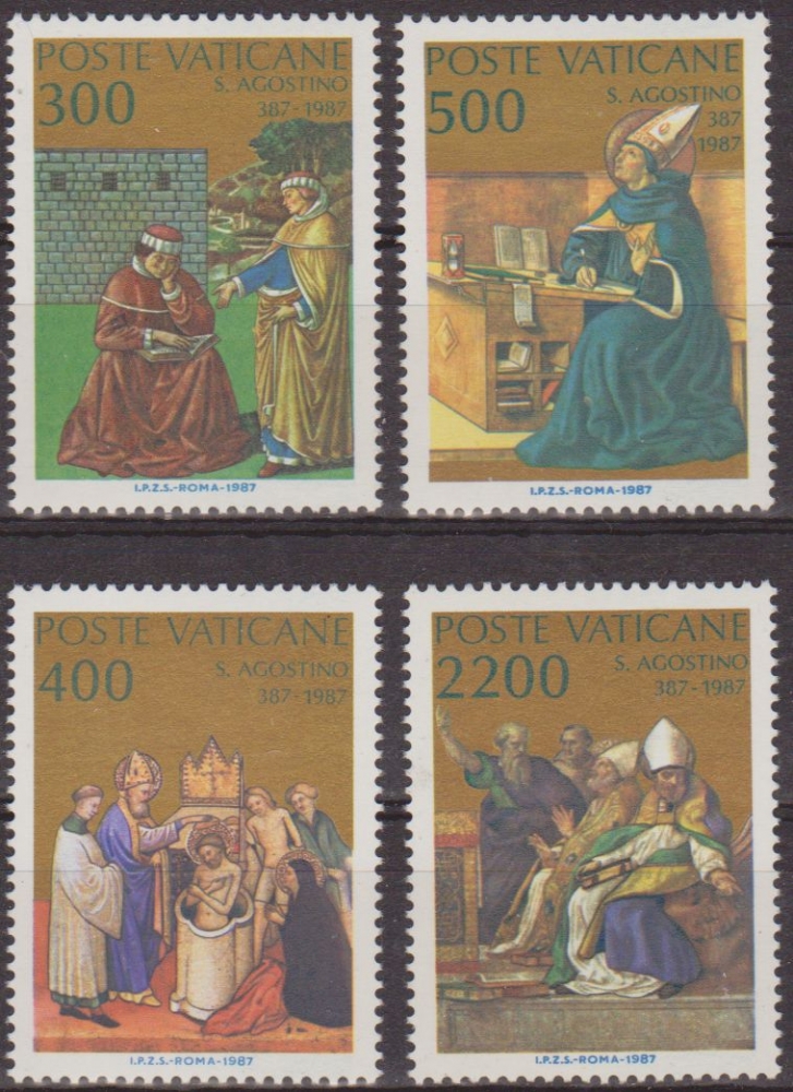 VATICANO 1987 779/82 Sellos Nuevos Conversión de San Agustín MNH  
